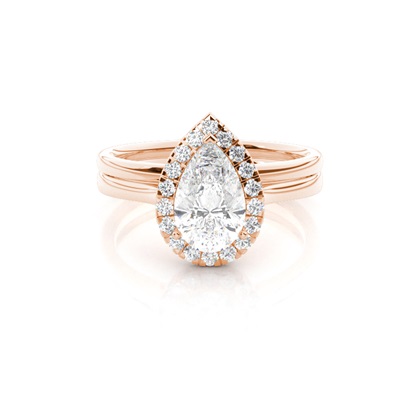 Pear Bridal Diamond Engagement and Wedding Ring Sets