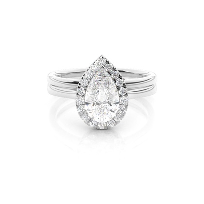Pear Bridal Diamond Engagement and Wedding Ring Sets