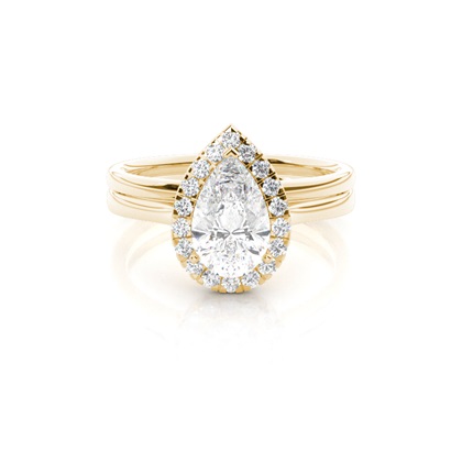 Pear Bridal Diamond Engagement and Wedding Ring Sets