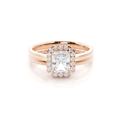 Rose Gold Bridal Set Diamond Engagement Rings