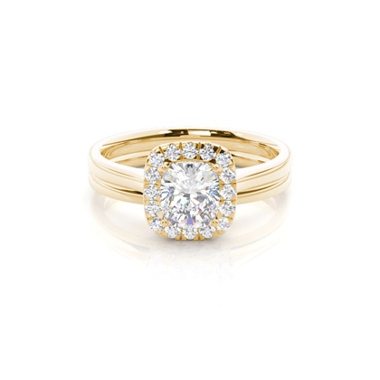Cushion Bridal Diamond Engagement and Wedding Ring Sets