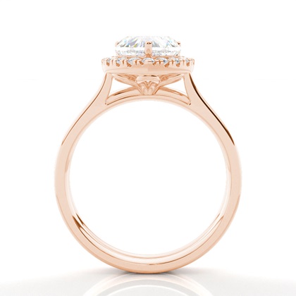 Heart Rose Gold Bridal Set Engagement Rings