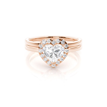 Rose Gold Bridal Set Diamond Engagement Rings