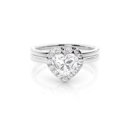 Heart Bridal Diamond Engagement and Wedding Ring Sets
