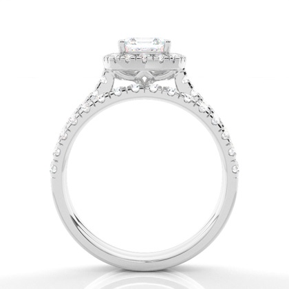 Asscher Bridal Diamond Engagement and Wedding Ring Sets