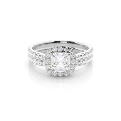 White Gold Round Bridal Set Engagement Ring