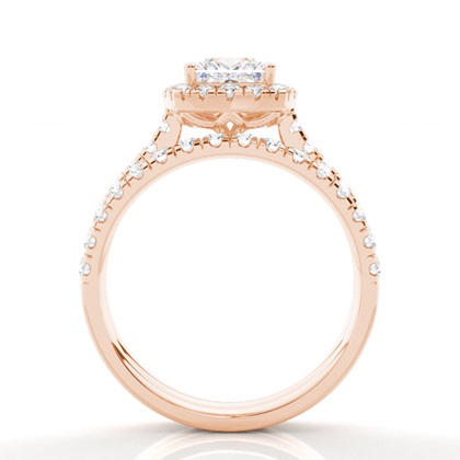 1.00 Carat Rose Gold Bridal Engagement and Wedding Bands Ring Sets