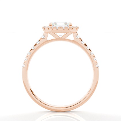 Zinkeneinstellung Seitenstein Halo Verlobungsring