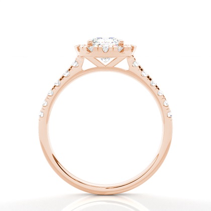 Zinkeneinstellung Seitenstein Halo Verlobungsring