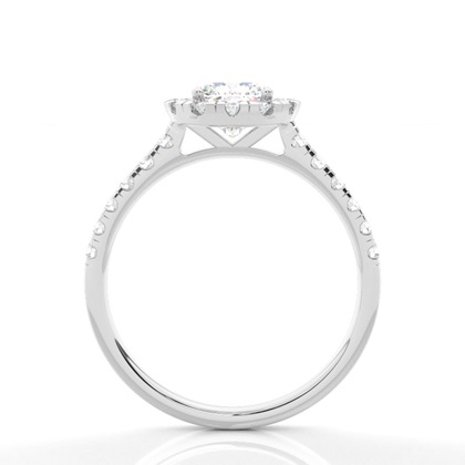 Zinkeneinstellung Seitenstein Halo Verlobungsring