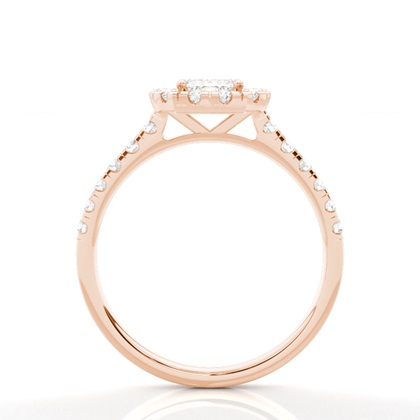 Zinkeneinstellung Seitenstein Halo Verlobungsring