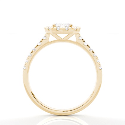 Zinkeneinstellung Seitenstein Halo Verlobungsring