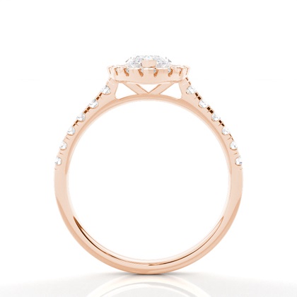 Zinkeneinstellung Seitenstein Halo Verlobungsring