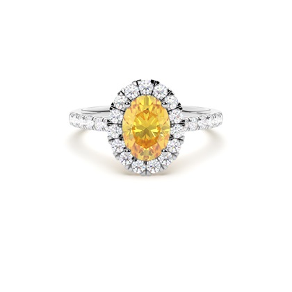 Yellow Diamond Halo Engagement Ring
