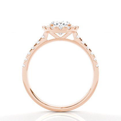 Zinkeneinstellung Seitenstein Halo Verlobungsring