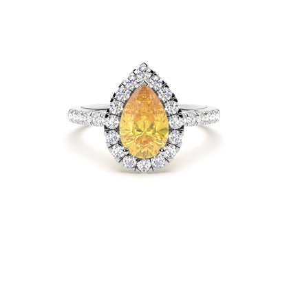 Yellow Diamond Halo Engagement Ring