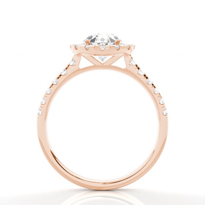 Zinkeneinstellung Seitenstein Halo Verlobungsring