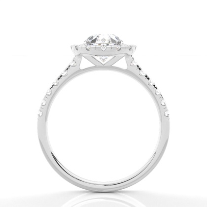 Zinkeneinstellung Seitenstein Halo Verlobungsring