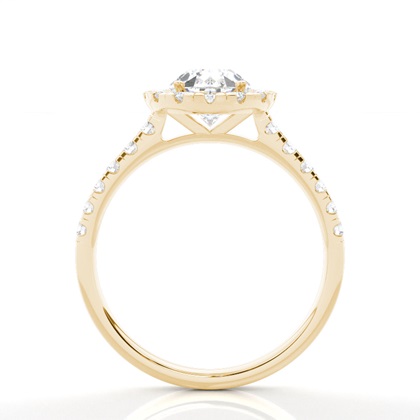 Zinkeneinstellung Seitenstein Halo Verlobungsring