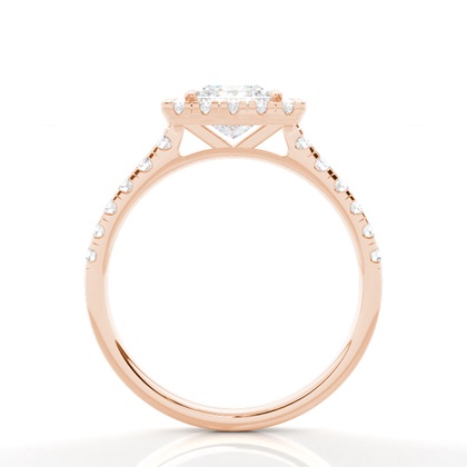 Zinkeneinstellung Seitenstein Halo Verlobungsring