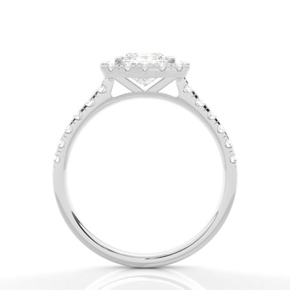 Zinkeneinstellung Seitenstein Halo Verlobungsring