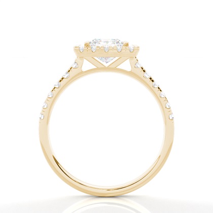 Zinkeneinstellung Seitenstein Halo Verlobungsring