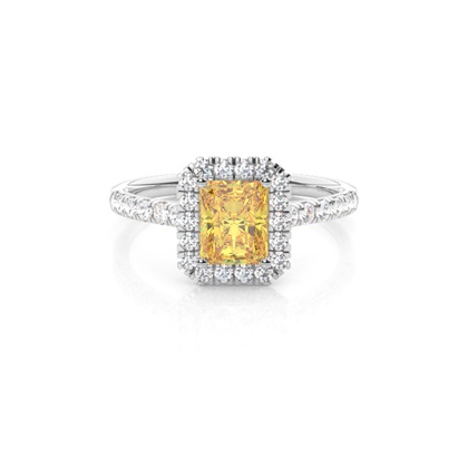 Yellow Diamond Halo Engagement Ring