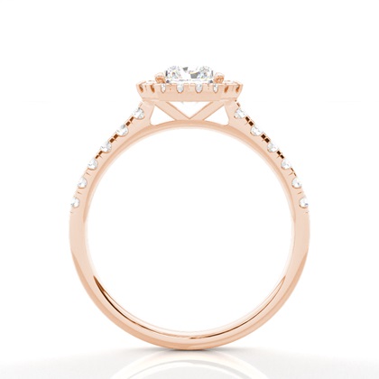 Zinkeneinstellung Seitenstein Halo Verlobungsring