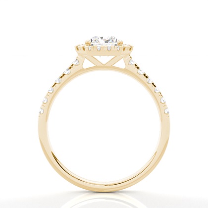 Zinkeneinstellung Seitenstein Halo Verlobungsring