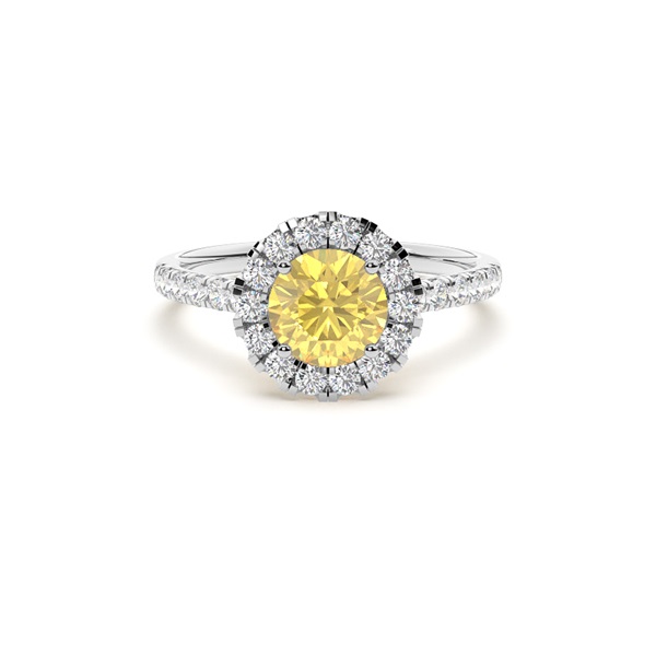 Yellow Diamond Halo Engagement Ring
