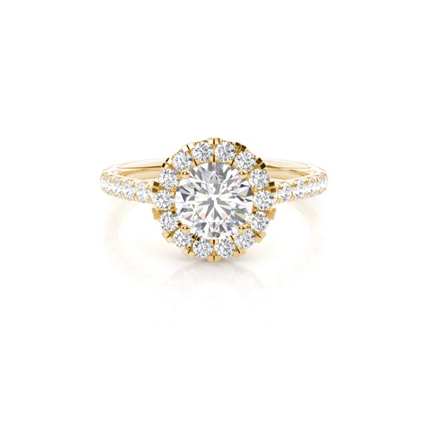 Prong Setting Side Stone Halo Engagement Ring