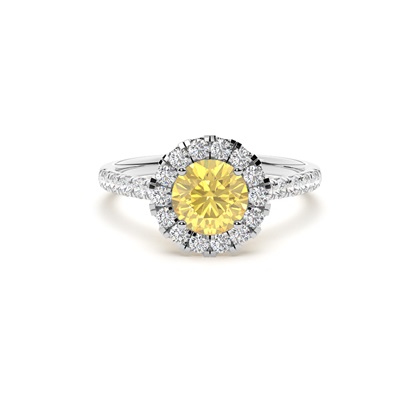 Yellow Diamond Halo Engagement Ring