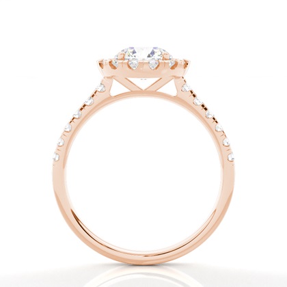 Zinkeneinstellung Seitenstein Halo Verlobungsring