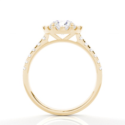 Zinkeneinstellung Seitenstein Halo Verlobungsring