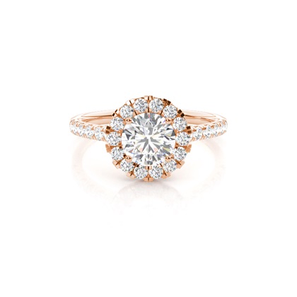 Rose Gold Halo Diamond Engagement Rings