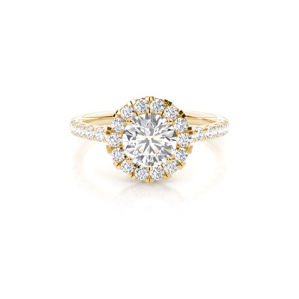 Yellow Gold Halo Diamond Engagement Rings