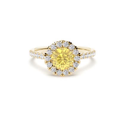 Yellow Diamond Halo Engagement Ring