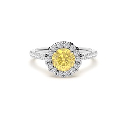 Yellow Diamond Halo Engagement Ring