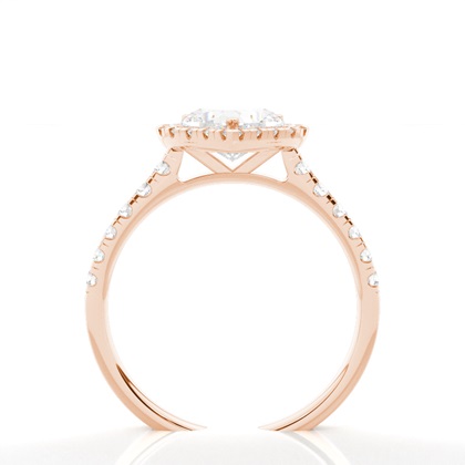 Zinkeneinstellung Seitenstein Halo Verlobungsring