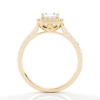 2.00 Carat Gelbgold Halo Verlobungsringe