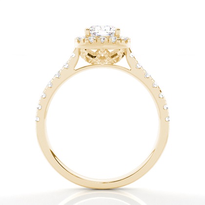 2.00 Carat Gelbgold Halo Verlobungsringe