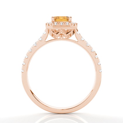 Krappenfassung Citrin Halo Verlobungsring