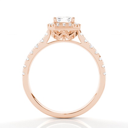 Zinkeneinstellung Seitenstein Halo Verlobungsring