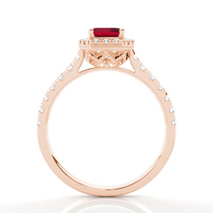 Rubin-Halo-Verlobungsring In Krappenfassung