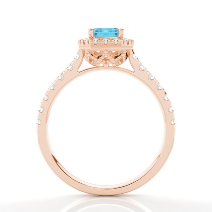 Krappenfassung Topaz Halo Verlobungsring