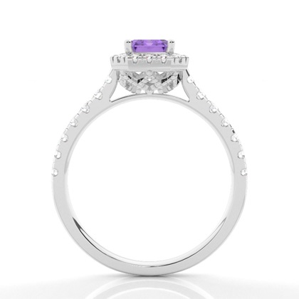 Krappenfassung Amethyst Halo Verlobungsring
