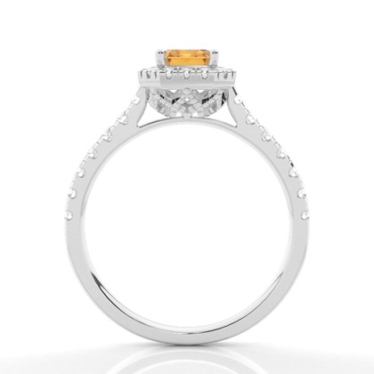 Krappenfassung Citrin Halo Verlobungsring