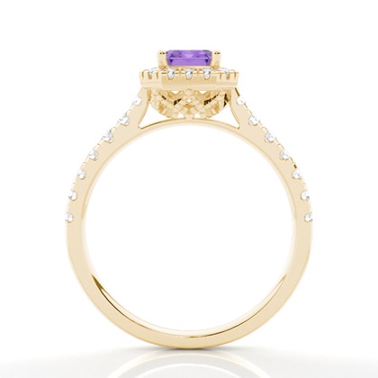 Krappenfassung Amethyst Halo Verlobungsring