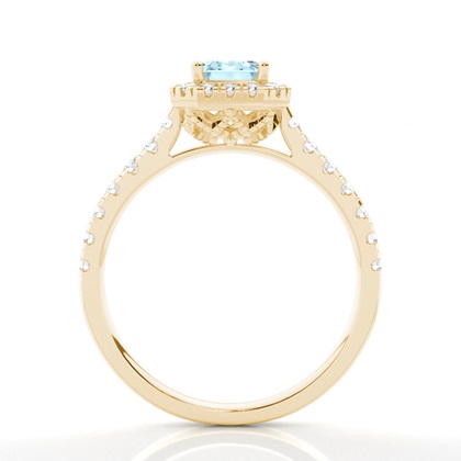 Aquamarin-Halo-Verlobungsring In Krappenfassung