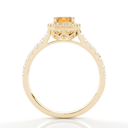 Krappenfassung Citrin Halo Verlobungsring